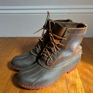 LL Bean Duck Boots, 8" Bison: Mens 8 / Womens 10,